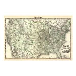 Warner & Beers   New Railroad Map Of The United States And Dominion Of 