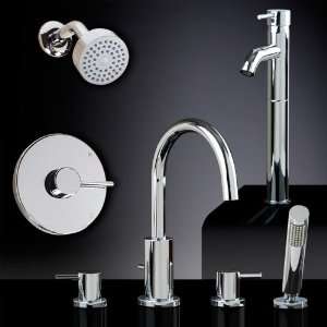Rotunda Bathroom Faucet Set #13   Roman, Shower, Vessel Filler with No 