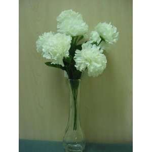  Tanday #20243 Cream Carnation Silk Flower Bush with 7 