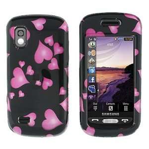  New Pink Black Raining Heart Samsung Solstice A887 Snap on 