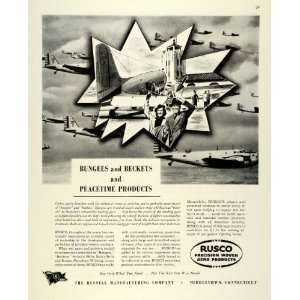  1944 Ad Russell Manufacturing Co Aircraft WWII Rusco Precision Aero 