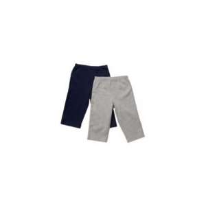   Baby Boys 2 pack Navy/Gray Cotton Knit Roomy comfy Pants Size 6 Months