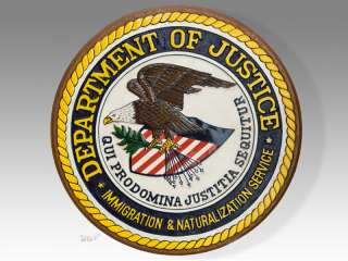 Department of Justice Seal Wood Podium Plaque  
