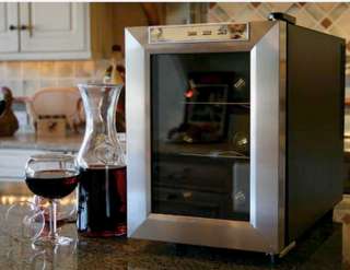 New Vinotemp Compact 6 Bottle Wine Cooler Stainless Steel & Black 