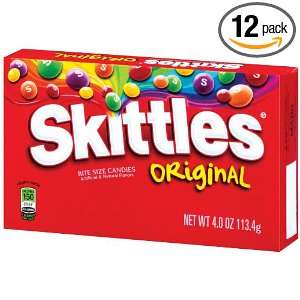 Skittles Original Theater Box, 4 Ounce (Pack of 12)  