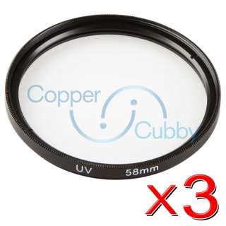 3in1 58mm UV Ultra Violet Lens Filter kit For Fuji Finepix HS10 S3 PRO 
