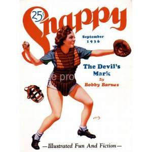 Devils Mark Snappy Magazine Vintage Pinup Girl Poster   11 x 17 Inch 
