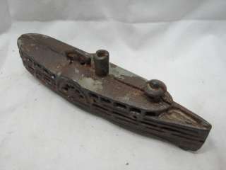 ANTIQUE CAST IRON RIVERBOAT PADDLE WHEEL STEAM RIVER BOAT MISSISSIPPI 