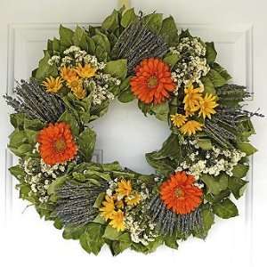    Zinnia & Lavender Spring Wreath   Frontgate