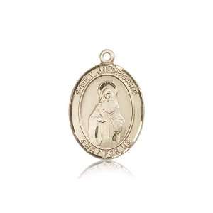 14kt Gold St. Saint Hildegard Von Bingen Medal 1 x 3/4 Inches 7260KT 