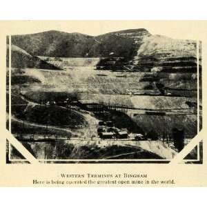   Open Mine Wesern Terminus Bingham Mining   Original Halftone Print