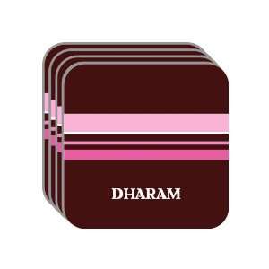 Personal Name Gift   DHARAM Set of 4 Mini Mousepad Coasters (pink 