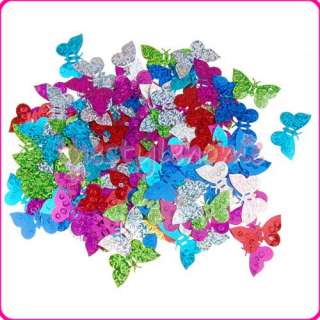 130 Glitter Butterfly Appliques Embellishment mix Color  