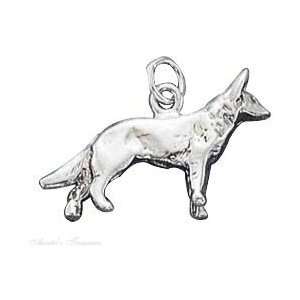    Sterling Silver 3D German Shepherd Dog Breed Charm Jewelry