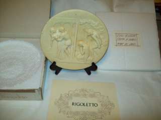 Alabaster Plate Bradford Exchange Rigoletto w/Box 1977  
