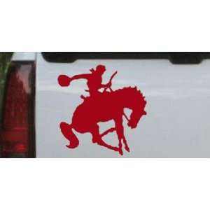 Red 20in X 20.0in    Bronco Rodeo Western Car Window Wall Laptop Decal 