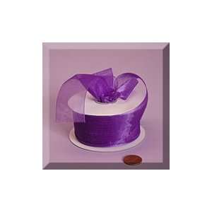  1ea   7/8 X 25yd Purple Shimmer Sheer Organza Ribbon 
