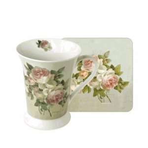  Pimpernel Antique Rose Mugs and Coaster (2) Kitchen 