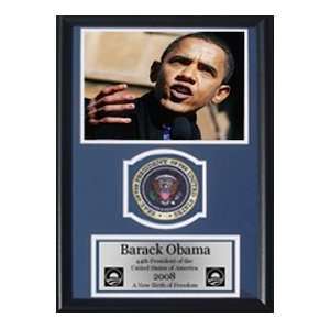  Barack Obama Speech Photograph with Presidential Commemorative 