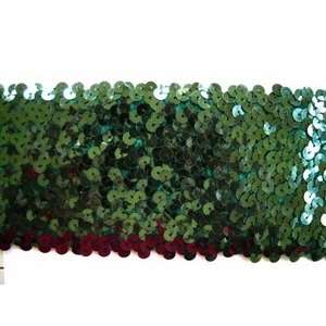   Hunter Green Stretch Sequins Trim By The Yard Arts, Crafts & Sewing