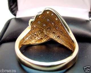 DIAMOND ENCRUSTED FINE QUALITY VINTAGE 14K GOLD RING  