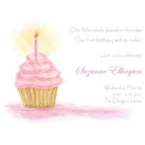 Girl Cupcake, Custom Personalized 1St Birthday Girl Invitation, by ID 