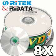 25 Ritek Ridata 8x DVD+RW Rewritable DVD Disk Free Ship  
