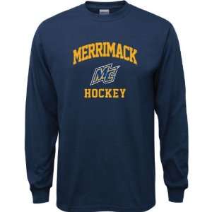  Merrimack Warriors Navy Youth Hockey Arch Long Sleeve T 