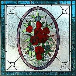 Rose Stain Glass Cross Stitch Pattern  