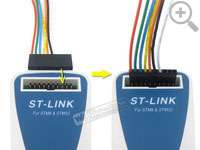 Figure 2. SWIM separate wires cable connected on ST LINK target 