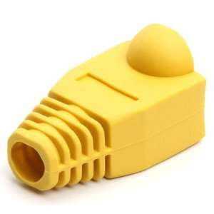  CAT 5E Yellow RJ45 Snagless Boots with Strain Relief, Bag 