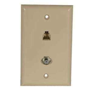  SF Cable, F Coupler/RJ11 Wall Plate Decora Type   Ivory 