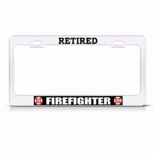 Retired Firefighter Metal Career Profession license plate frame Holder