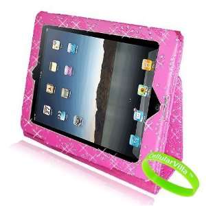 Cellularvilla Apple Ipad 2 Pink Glitter Standby Leather Case for Ipad 