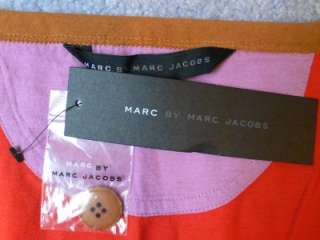 Marc Jacobs Brown Purple Red Striped Summer Dress NWT L  