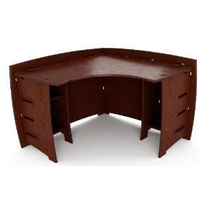  Select Espresso Finish Corner Desk w 3 Adjustable Shelves 