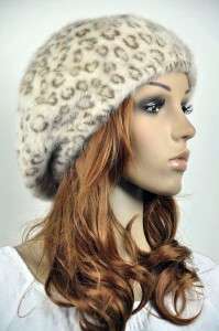 Double Warm Rabbit Fur Womens Beret Hat SKI Beanie Shiny Rhinestone 