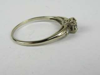 Antique Vintage .25ctw Natural Diamond 14k White Gold Engagement Ring 