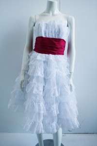 NEW Designer Betsey Johnson White Tea Prom Dress 2  