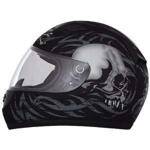  Daytona Shadow Flat Black Skulls Full Face DOT Motorcycle 