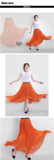 Fascinating Girl 5 Color/3 Size Chiffon Elastic Waistband Long Skirt 