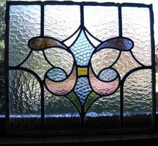 Antique English Art Nouveau Stained Glass Window  