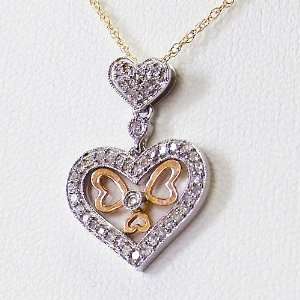  14K Rose Gold Diamond Heart Pendant with 18in. chain 