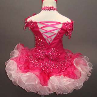 Nw National State Pageant Dress Glitz BERRY PINK 1 2T  