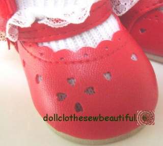 DOLL CLOTHES fits American Girl Red Dress Shoes QUALITY  