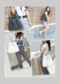   Womens Lady Girl Soft PU Leather Tote Handbag Lock Shoulder bag