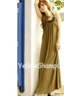 NEW wooden neckline boho long dress green xs/s  