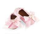 Mud Pie Pretty in Pink Satin Bow Shoes Baby Girls 0 6M, 6 12 Months 
