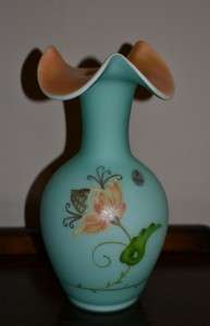 Fenton Connoisseur Robins Egg Blue Nouveau Vase  