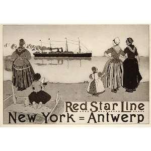  1913 Red Star Line Ship Henrick Cassiers Mini Poster 